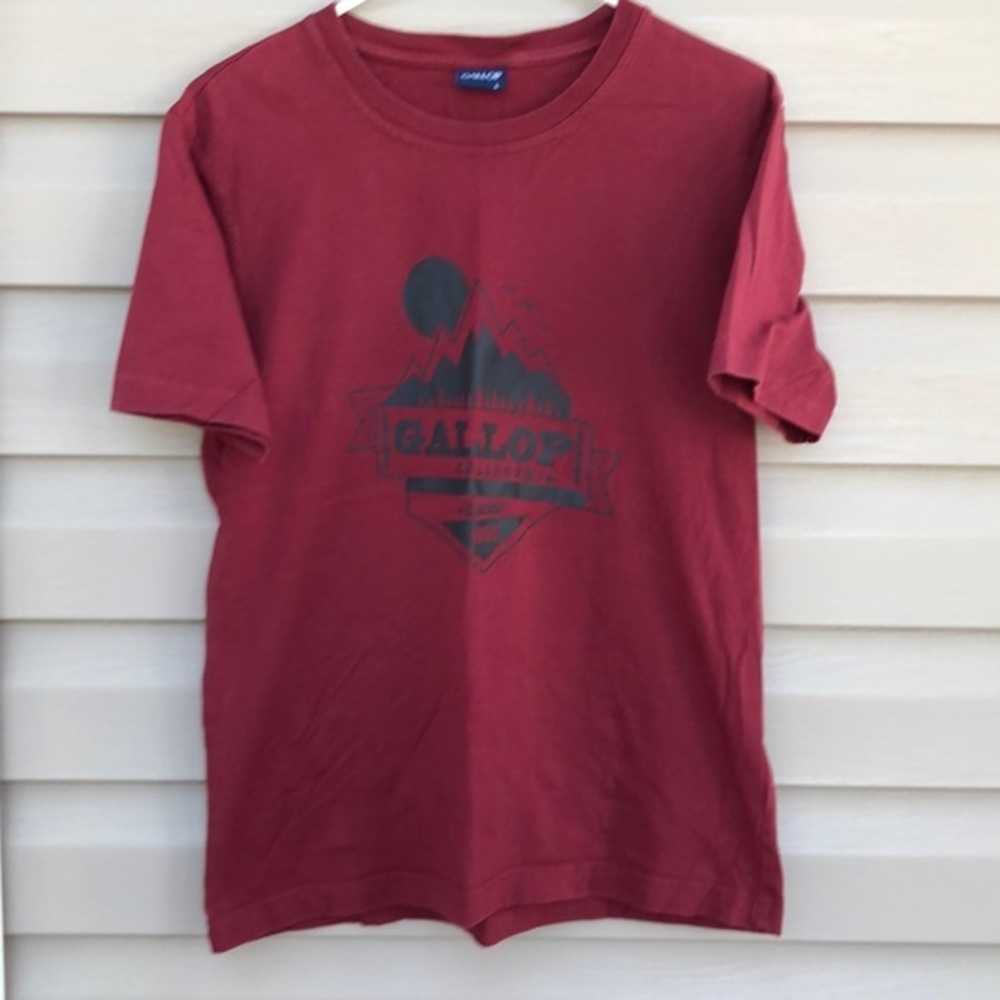 Gallop men’s burgundy&black short sleeve tee